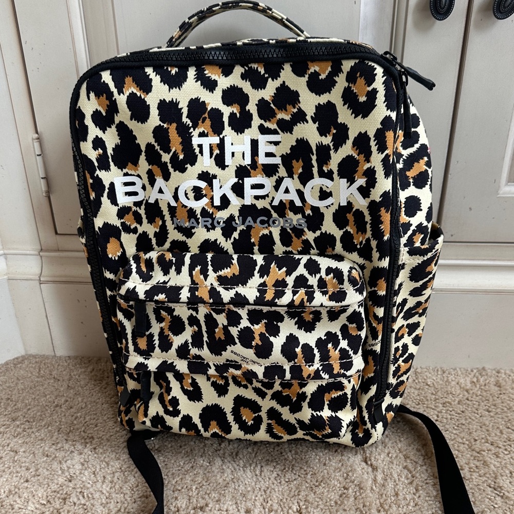 Marc Jacobs Leopard Print Backpack - Cream, Black & Brown